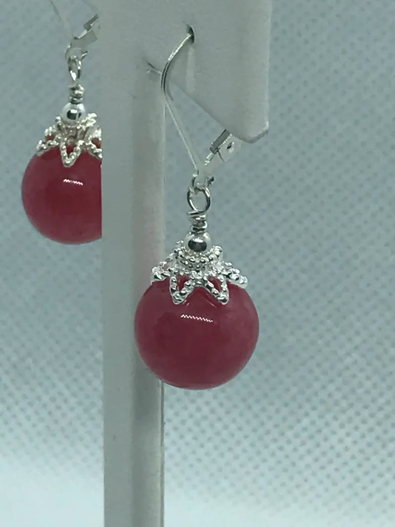 Pinkish-Red (Rhodochrosite) Earrings