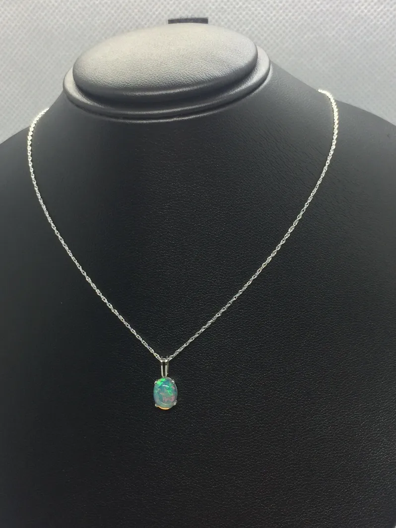 Stunning Ethiopian Opal Pendant Necklace
