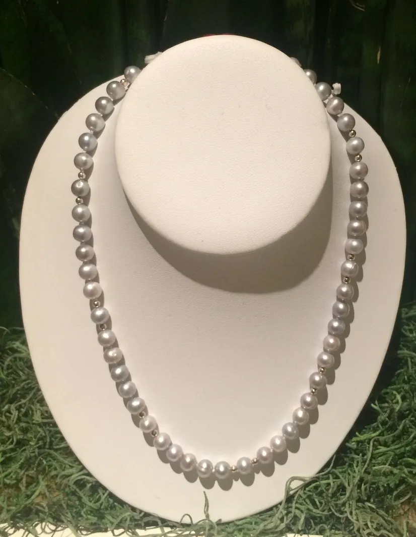 Elegant Grey Pearl Necklace