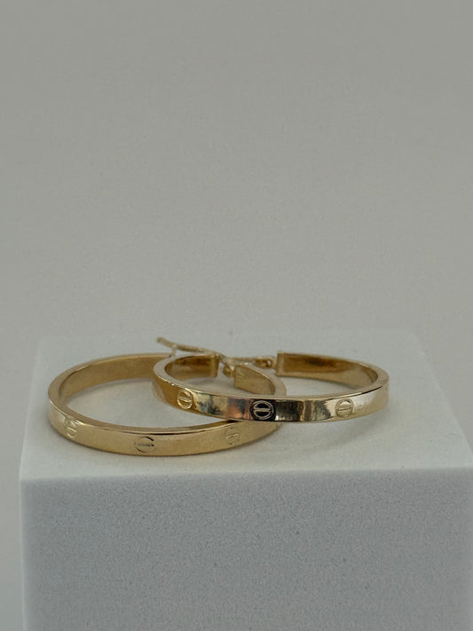 Gold Hoop with design